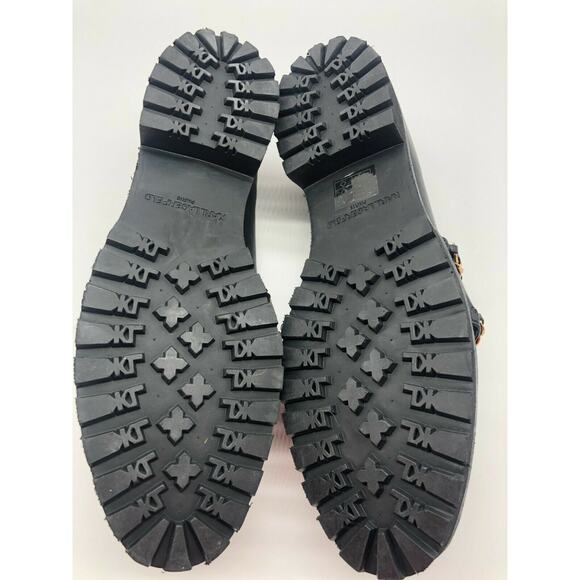 Karl Lagerfeld Women's Flats Irene Leather Gold Chain Slip On Size 7.5M New - Picture 3 of 10